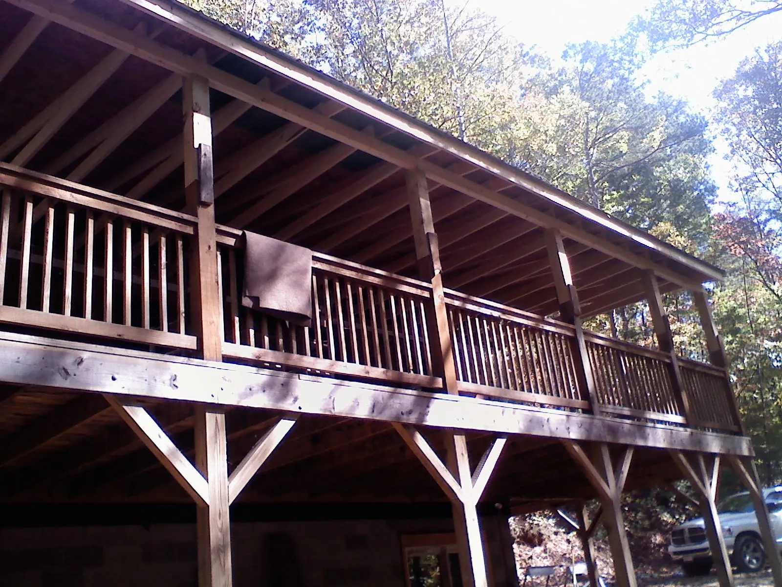 Timber framing under a new elevated porch and deck — Roof Leak Repair in Eugene by Roofing Brothers